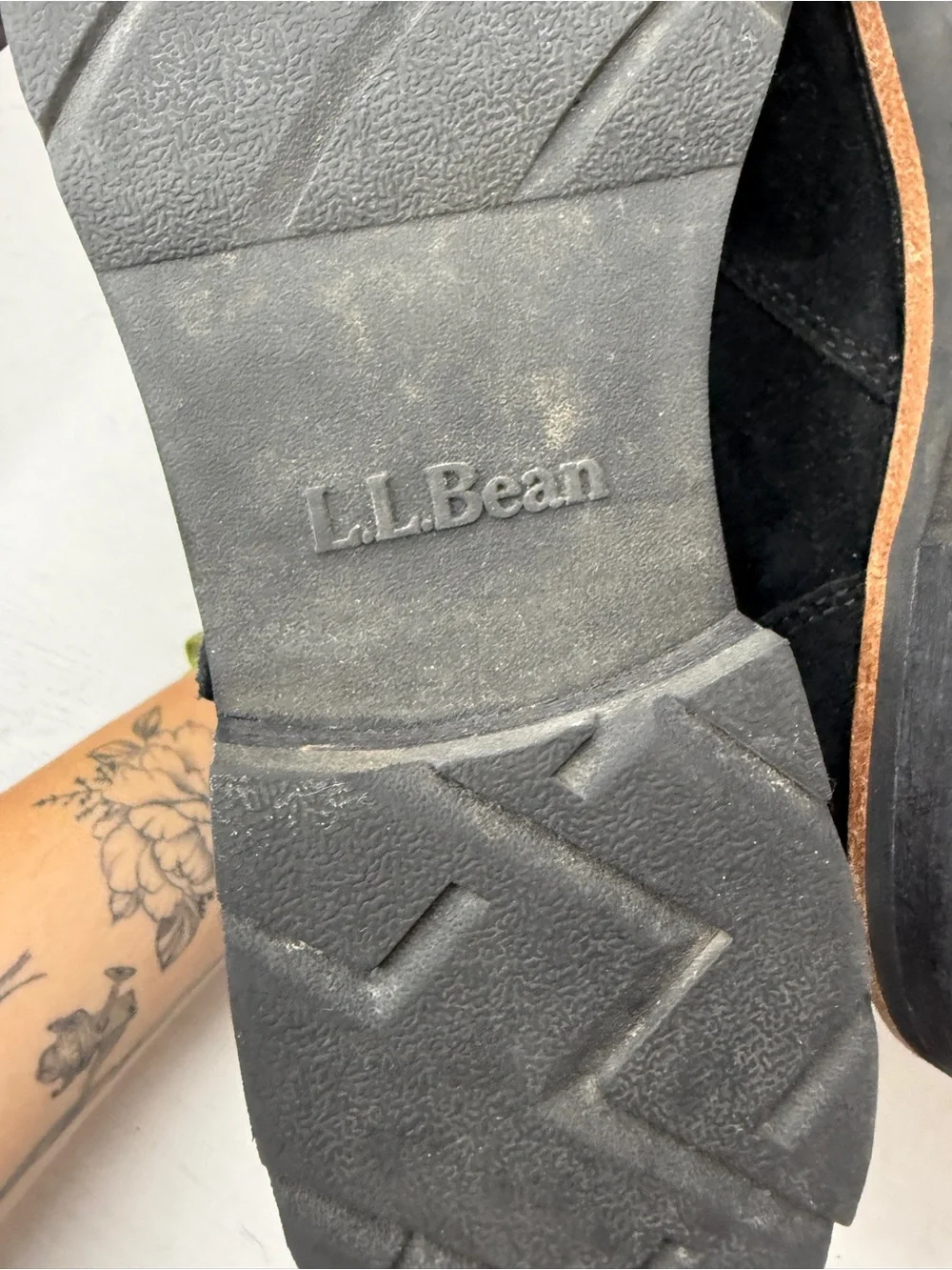 LLBean Old Port Black Suede Ankle Boot Sz 8